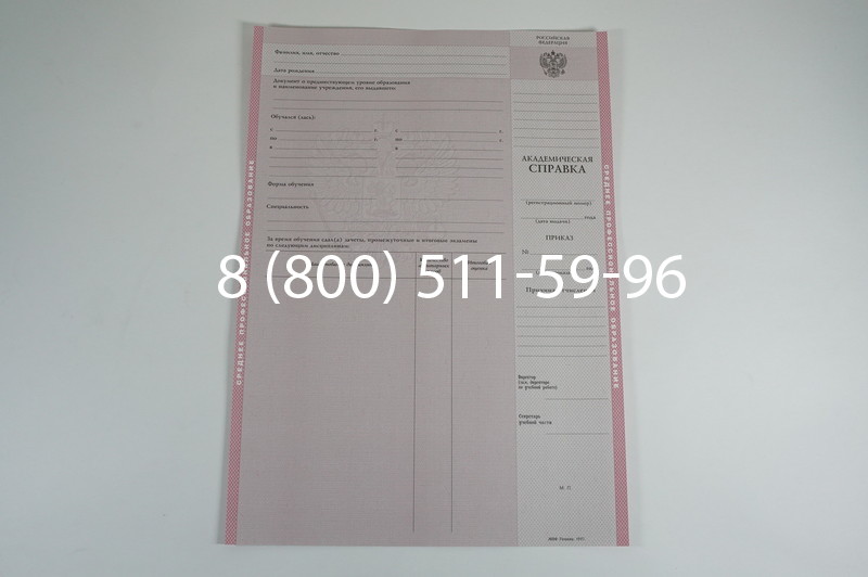 Заказать Академическая справка образца 1996-2009 год для колледжа в Казани