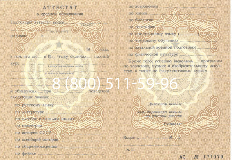 Купить Аттестат за 11 класс до 1994 в Казани Купить Аттестат за 11 класс до 1994 в Казани